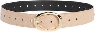 Steve Madden Textured Faux Leather Belt in Black-Latte at Nordstrom Rack, Size X-Large