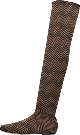 Missoni Laarzen tot op de dij - Dames - Over de knie laarzen - Bruin - 39 EU - Leer - Schoenen