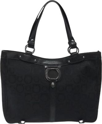 Ferragamo Pre-owned Shoulder Bags, female, Black, Size: ONE SIZE Pre-owned Leather Shoulder Bag