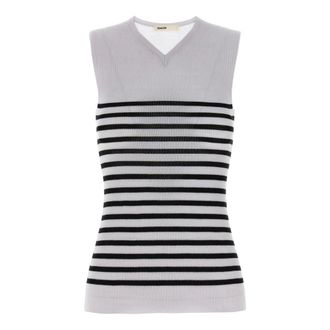 Khaite Truien & Vesten, Dames, Veelkleurig, M, Wol, Renato Geribbelde Stretch Merino Wol Top