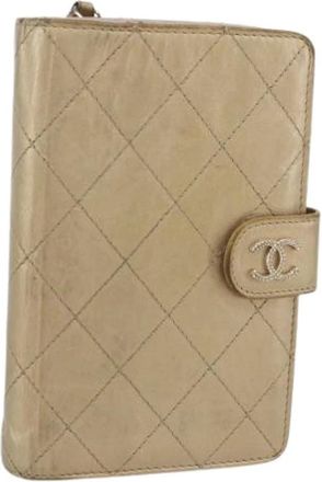 Chanel Pre-owned Wallets, female, Beige, Size: ONE SIZE Pre-owned Vintage Leather Wallet