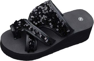 Generic Elegant Shoes Womens with Heel Pumps Womens Beach Slope Heel Slippers Hollow Casual Slippers Slope Bottom Shoes Sandals Womens Shoes Trainers Elegant,