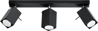 Sollux Lighting Lámpara de techo negro acero alt. 16 cm