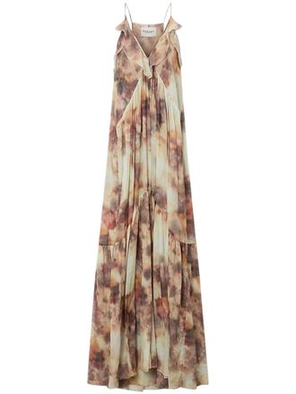 Isabel Marant Flowing Maxi Dress with Watercolor Print