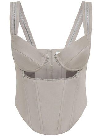 Dion Lee panelled zipped bustier top - women - Organic Cotton/Elastane - 10 - Grey