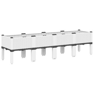 vidaXL Jardinera Con Patas Pp Blanco 160x40x42 Cm Vidaxl