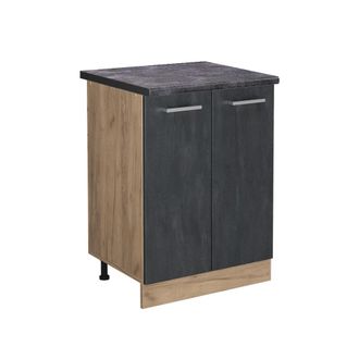 Vicco Mueble Bajo De Cocina R-line, Hormig&oacute;n Negro, 60 Cm Et Antracita