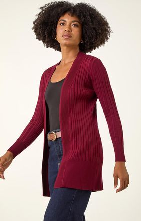 Roman Longline Stretch Ribbed Cardigan