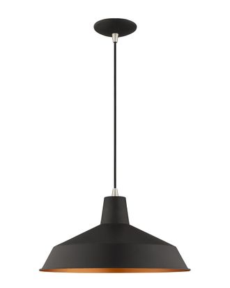Livex Lighting Livex Metal Shade 1 Lt Black Mini Pendant