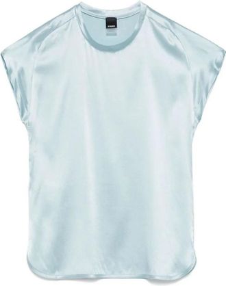 Pinko Farida Blouse - Dames - Blouses - Blauw - S - Satijn - Overhemden