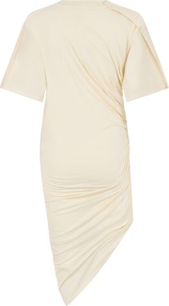 MUGLER Womens Dress Asymmetric Cream Cotton