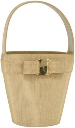 Ferragamo Pre-owned Canvas Bucket Bag - Dames - Vintage Tas - Geel - ONE Size - Vintage