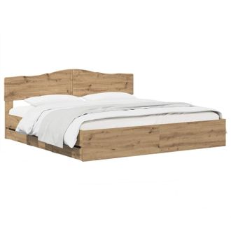 vidaXL Bed Frame With Storage And Headboard Artisan Oak 180 X 200 Cm Vidaxl