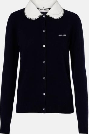 Miu Miu Logo cashmere cardigan
