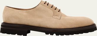 Bergdorf Goodman Mens Suede Lug-Sole Derby Shoes