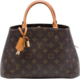 Louis Vuitton Pre-owned Montaigne BB - Dames - Vintage Handtas - Bruin - ONE Size - Leer - Vintage
