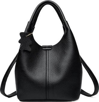 Generic Compatible For Womens Handbag, A Soft Bucket-shaped Bag, Crossbody Style, Shoulder(Black)