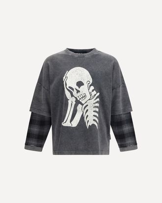 Palm Angels Skull double Long-Sleeved Shirt Male XL
