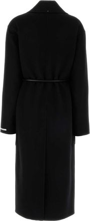 Sportmax Womens Black Wool Zannata Coat Nero Exterior: Virgin Cappotti