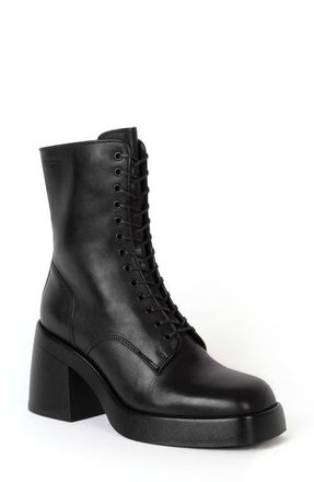 Vagabond Brooke Combat Boot in Black Leather at Nordstrom, Size 39