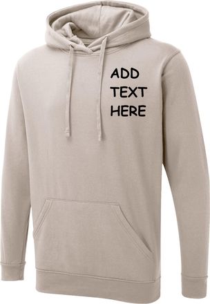Generic Personalised embroidered Logo or text UX4 Unisex sweatshirt hoodie workwear From XS to 6XL(6XL, SAND)