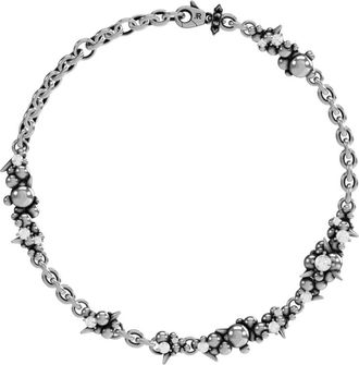 John Richmond Ketting met puntige kralen en diamanten - Dames - Kettingen - Grijs - ONE Size - Accessoires