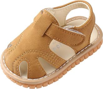 Generic Shoes Sandals Boys Walkers Soft Baby Sole Shoes Girls Roman First Baby Shoes Shoe with Lights Girl (Brown, 12-15 Months)