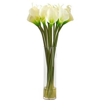 Nearly Natural 28-in Calla Lily Artificial Arrangement in White at Nordstrom