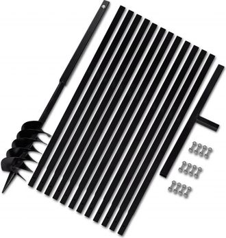 vidaXL Taladro De Tierra Con Mango 120 Mm Con Tubo De Extensi&oacute;n 13 M Acero Vidaxl