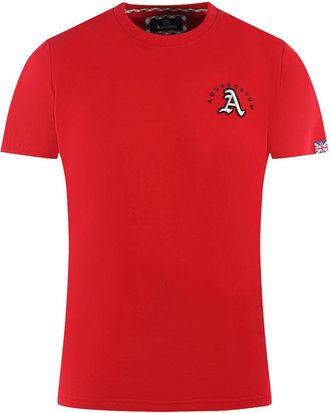 Aquascutum Mens Aquascutum London Embroidered A Logo Red T-Shirt - Size: 36