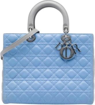 Dior Pre-owned Lady Dior Handtas - Dames - Vintage Handtas - Blauw - ONE Size - Leer - Vintage
