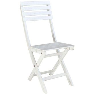 COSMA Milani Home - Silla Blanca Plegable Sin Brazos De Madera Para Exteriores Mod.dalila