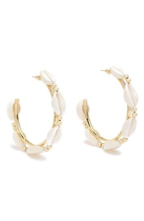 Ramy Brook Casie Shell Hoop Earrings in Gold at Nordstrom