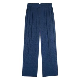 BA&SH Broeken, Dames, Blauw, L, Gedrukte wijde broek