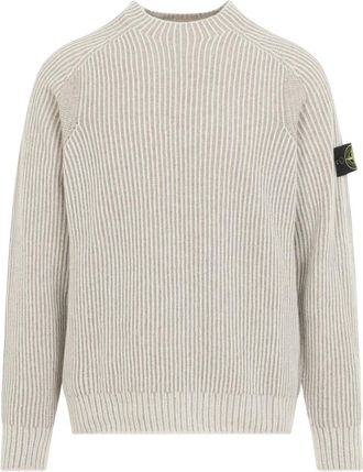 Stone Island Trui met ronde hals - Heren - Ronde hals truien - Beige - L - Truien & Vesten