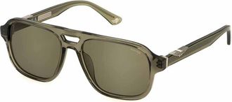 Police SPLL83 ORIGINS 61 0G61 Mens Sunglasses Green Size 56