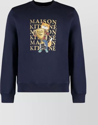 Maison Kitsuné cotton crew neck sweatshirt with graphic print