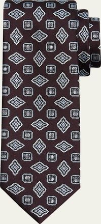 Brioni Mens Medallion Silk Tie