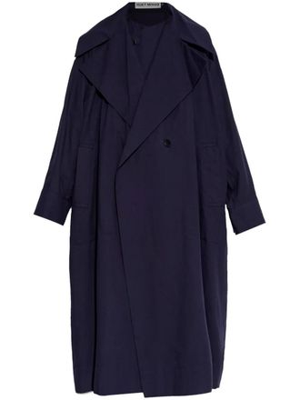 Issey Miyake Trenchcoat met verborgen sluiting - Blauw