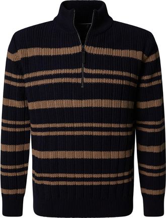 Pierre Cardin Strickpullover PIERRE CARDIN, Herren, Gr. 3XL, salute, Strick, Obermaterial: 60% Baumwolle, 40% Polyester, geringelt, gestreift, regular fit, Pullover