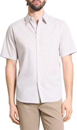 Theory Irving Short Sleeve Button-Up Shirt in Port Multi at Nordstrom, Size Xx-Large