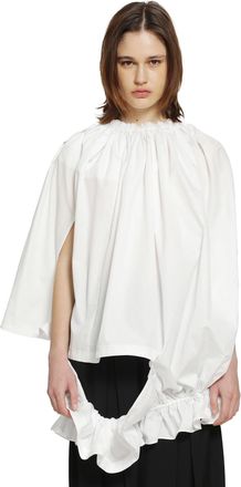 Comme Des Gar&ccedil;ons Gathered Cotton Poplin Blouse