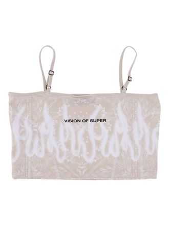 Vision Of Super flame-print top - Neutrals