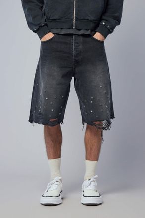Askyurself Cross Pin Baggy Jeans Shorts