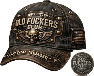 Generic Old Fuckers Club-Vintage Baseball Cap,Deal Grumpy Old Timer Gift for Bitter Veterans Black