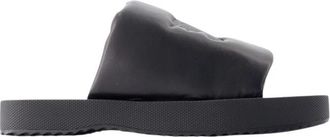 Burberry Zwarte leren slab sandalen - Dames - Sandalen - Zwart - 35 EU - Leer - Schoenen