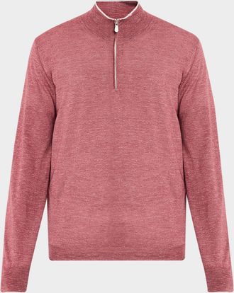 Brunello Cucinelli Men & apos;s Cashmere Knit Quarter-Zip Sweater