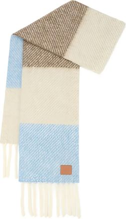 Loewe Sciarpa a righe con frange - Blu