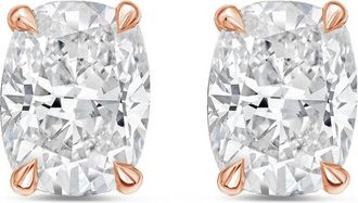 Diana M. Jewels 14Kt Rose Gold 9.00 cts Lab Grown Elongated Cushion Cut Diamond Studs