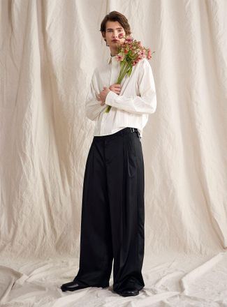 Le 31 Mens Satiny loose pant Wool-blend fabric by Altinyildiz